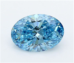 Picture of Lab Grown Diamond 1.52 Carats, Oval with  Cut, Fancy Vivid Blue Color, VVS2 Clarity and Certified by IGI