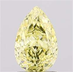 Picture of Lab Grown Diamond 1.43 Carats, Pear with  Cut, Fancy Intense Yellow Color, VS1 Clarity and Certified by IGI
