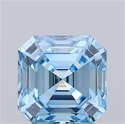 Picture of Lab Grown Diamond 1.71 Carats, Asscher with  Cut, Fancy Vivid Blue Color, VVS2 Clarity and Certified by IGI