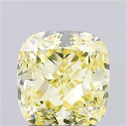 Picture of Lab Grown Diamond 2.02 Carats, CUSHION MODIFIED with  Cut, Fancy Yellow Color, VS1 Clarity and Certified by IGI