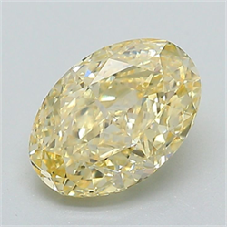 Picture of Lab Grown Diamond 1.60 Carats, Oval with  Cut, Fancy Intense Yellow Color, VVS2 Clarity and Certified by IGI