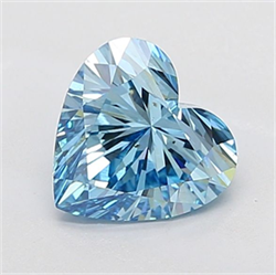 Picture of Lab Grown Diamond 2.03 Carats, Heart with  Cut, Fancy Vivid Blue Color, VS1 Clarity and Certified by IGI