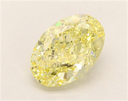 Picture of Lab Grown Diamond 4.18 Carats, Oval with  Cut, Fancy Intense Yellow Color, VS1 Clarity and Certified by IGI