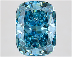 Picture of Lab Grown Diamond 4.56 Carats, CUSHION MODIFIED with  Cut, Fancy Vivid Blue Color, VS2 Clarity and Certified by IGI