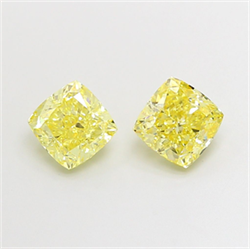Picture of Lab Grown Diamond 1.40 Carats, CUSHION MODIFIED with  Cut, Fancy Intense Yellow Color, VVS2 Clarity and Certified by IGI