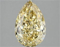 Picture of Lab Grown Diamond 2.10 Carats, Pear with  Cut, Fancy Intense Yellow Color, VVS2 Clarity and Certified by IGI