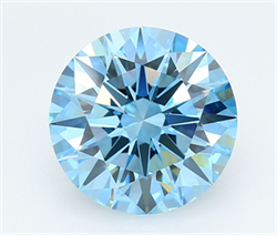 Picture of Lab Grown Diamond 5.04 Carats, Round with Ideal Cut, Fancy Vivid Blue Color, VVS1 Clarity and Certified by IGI