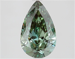 Picture of Lab Grown Diamond 2.10 Carats, Pear with  Cut, Fancy Vivid Green Color, VVS2 Clarity and Certified by IGI