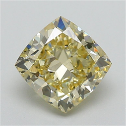 Picture of Lab Grown Diamond 1.99 Carats, CUSHION MODIFIED with  Cut, Fancy Yellow Color, VS2 Clarity and Certified by IGI