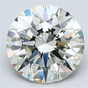Picture of Natural Diamond 2.71 Carats, Round with Excellent Cut, L Color, IF Clarity and Certified by GIA