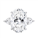 Natural Diamond 10.02 Carats, Oval with  Cut, H Color, SI1 Clarity and Certified by GIA