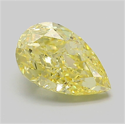 Picture of Lab Grown Diamond 2.10 Carats, Pear with  Cut, Fancy Intense Yellow Color, VS2 Clarity and Certified by IGI