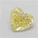 Lab Grown Diamond 1.44 Carats, Heart with  Cut, Fancy Yellow Color, VS1 Clarity and Certified by IGI
