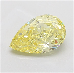 Picture of Lab Grown Diamond 2.18 Carats, Pear with  Cut, Fancy Intense Yellow Color, VS2 Clarity and Certified by IGI