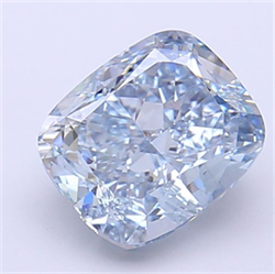 Picture of Lab Grown Diamond 2.32 Carats, CUSHION MODIFIED with  Cut, Fancy Intense Blue Color, VS2 Clarity and Certified by IGI
