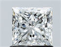 Natural Diamond 1.00 Carats, Princess with  Cut, H Color, VS2 Clarity and Certified by GIA