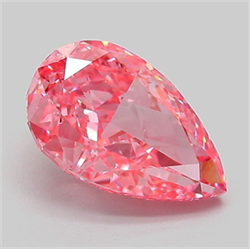 Picture of Lab Grown Diamond 2.10 Carats, Pear with  Cut, Fancy Vivid Pink Color, VVS2 Clarity and Certified by IGI
