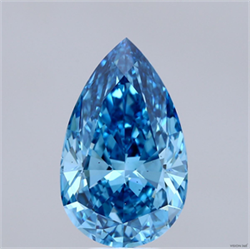 Picture of Lab Grown Diamond 6.07 Carats, Pear with  Cut, Fancy Vivid Blue Color, VS2 Clarity and Certified by IGI