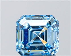 Picture of Lab Grown Diamond 1.50 Carats, Asscher with  Cut, Fancy Intense Blue Color, VS1 Clarity and Certified by IGI