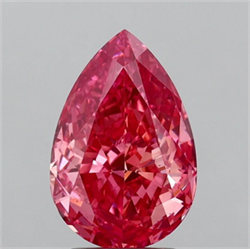 Picture of Lab Grown Diamond 3.12 Carats, Pear with  Cut, Fancy Vivid Pink Color, VS1 Clarity and Certified by IGI