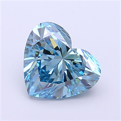 Picture of Lab Grown Diamond 2.07 Carats, Heart with  Cut, Fancy Vivid Blue Color, VS1 Clarity and Certified by IGI