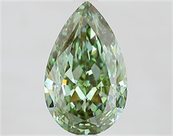 Picture of Lab Grown Diamond 3.09 Carats, Pear with  Cut, Fancy Intense Green Color, VVS2 Clarity and Certified by IGI