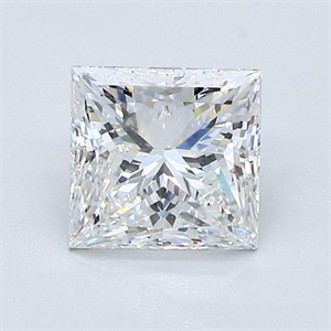Picture of Natural Diamond 1.23 Carats, Princess with  Cut, E Color, SI1 Clarity and Certified by GIA