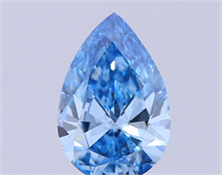 Picture of Lab Grown Diamond 2.01 Carats, Pear with  Cut, Fancy Vivid Blue Color, VS2 Clarity and Certified by IGI