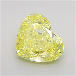 Picture of Lab Grown Diamond 1.24 Carats, Heart with  Cut, Fancy Vivid Yellow Color, VS1 Clarity and Certified by IGI