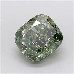 Picture of Lab Grown Diamond 2.05 Carats, CUSHION MODIFIED with  Cut, Fancy Vivid Green Color, VS1 Clarity and Certified by IGI