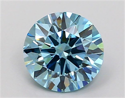 Picture of Lab Grown Diamond 1.58 Carats, Round with Excellent Cut, Fancy Vivid Blue Color, VVS2 Clarity and Certified by IGI