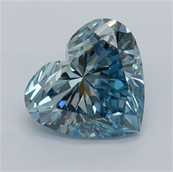 Picture of Lab Grown Diamond 1.44 Carats, Heart with  Cut, Fancy Intense Blue Color, VVS1 Clarity and Certified by IGI