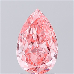 Picture of Lab Grown Diamond 1.48 Carats, Pear with  Cut, Fancy Vivid Pink Color, VVS2 Clarity and Certified by IGI