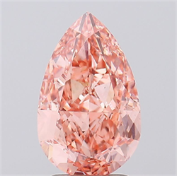 Picture of Lab Grown Diamond 3.01 Carats, Pear with  Cut, Fancy Vivid Pink Color, VS1 Clarity and Certified by IGI