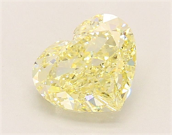 Picture of Lab Grown Diamond 1.64 Carats, Heart with  Cut, Fancy Yellow Color, VVS2 Clarity and Certified by IGI