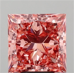 Picture of Lab Grown Diamond 5.24 Carats, Princess with  Cut, Fancy Vivid Pink Color, VS2 Clarity and Certified by IGI