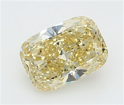Picture of Lab Grown Diamond 3.04 Carats, CUSHION MODIFIED with  Cut, Fancy Yellow Color, VVS2 Clarity and Certified by IGI