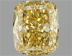 Picture of Lab Grown Diamond 1.56 Carats, CUSHION MODIFIED with  Cut, Fancy Intense Yellow Color, VS1 Clarity and Certified by IGI