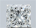 Natural Diamond 1.06 Carats, Princess with  Cut, H Color, SI1 Clarity and Certified by GIA