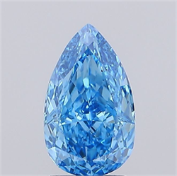 Picture of Lab Grown Diamond 1.36 Carats, Pear with  Cut, Fancy Vivid Blue Color, VS2 Clarity and Certified by IGI