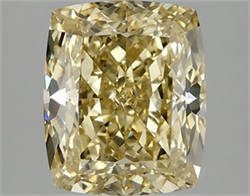 Picture of Lab Grown Diamond 3.04 Carats, CUSHION MODIFIED with  Cut, Fancy Vivid Yellow Color, VS2 Clarity and Certified by IGI