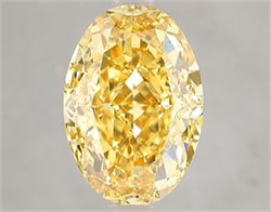 Picture of Lab Grown Diamond 4.61 Carats, Oval with  Cut, Fancy Vivid Yellow Color, VS1 Clarity and Certified by IGI