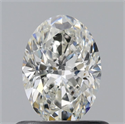 Natural Diamond 0.62 Carats, Oval with  Cut, H Color, VS1 Clarity and Certified by GIA