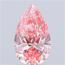 Picture of Lab Grown Diamond 1.50 Carats, Pear with  Cut, Fancy Vivid Pink Color, VS1 Clarity and Certified by IGI