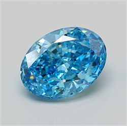 Picture of Lab Grown Diamond 2.69 Carats, Oval with  Cut, Fancy Vivid Blue Color, VS1 Clarity and Certified by IGI
