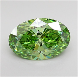 Picture of Lab Grown Diamond 2.23 Carats, Oval with  Cut, Fancy Vivid Green Color, VVS2 Clarity and Certified by IGI