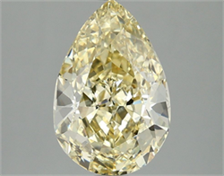 Picture of Lab Grown Diamond 3.02 Carats, Pear with  Cut, Fancy Yellow Color, VS1 Clarity and Certified by IGI
