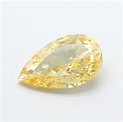 Picture of Lab Grown Diamond 2.00 Carats, Pear with  Cut, Fancy Intense Yellow Color, VS1 Clarity and Certified by IGI
