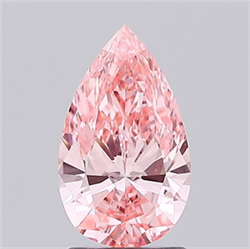 Picture of Lab Grown Diamond 1.44 Carats, Pear with  Cut, Fancy Vivid Pink Color, VVS2 Clarity and Certified by IGI