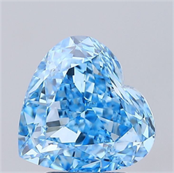 Picture of Lab Grown Diamond 4.04 Carats, Heart with  Cut, Fancy Vivid Blue Color, VS1 Clarity and Certified by IGI